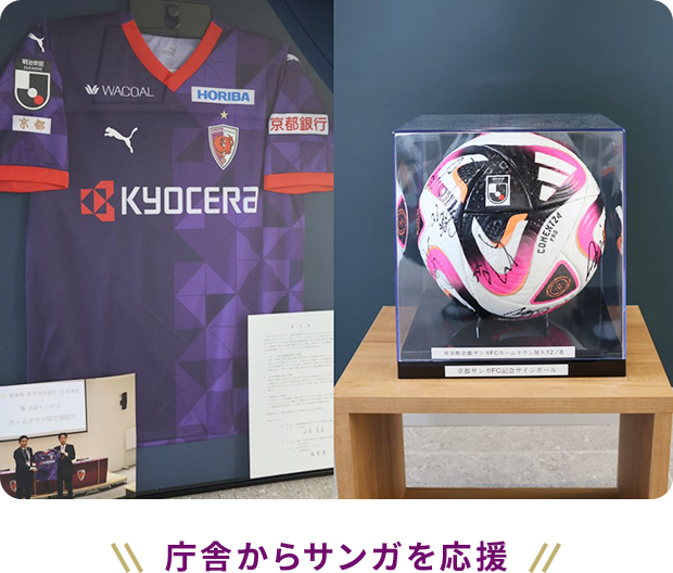 庁舎からサンガを応援